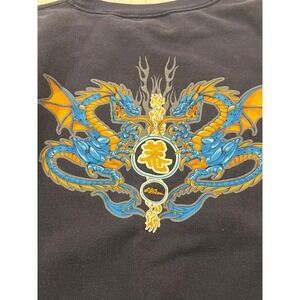 Mens NO FEAR Graphic Sweatshirt Dragon Print Crewneck Pullover Navy XL
